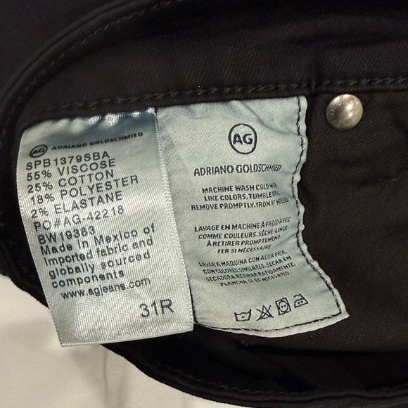 NWT AG Adriano Goldschmied The Farrah Skinny Jeans—Black 31R - Picture 4 of 14